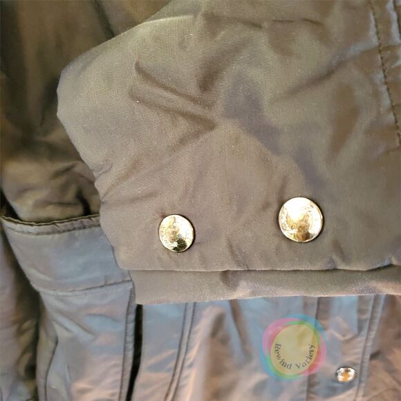 Vintage Guess Raincoat Trench Coat Womens Small Black Animal Print Lined Y2K 90s - Picture 10 of 16